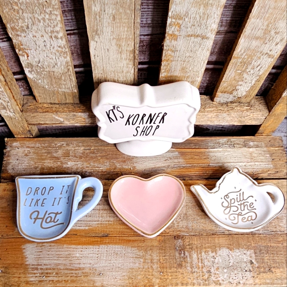 Set of 3 Tea, Spoon, and Teabag Dishes
